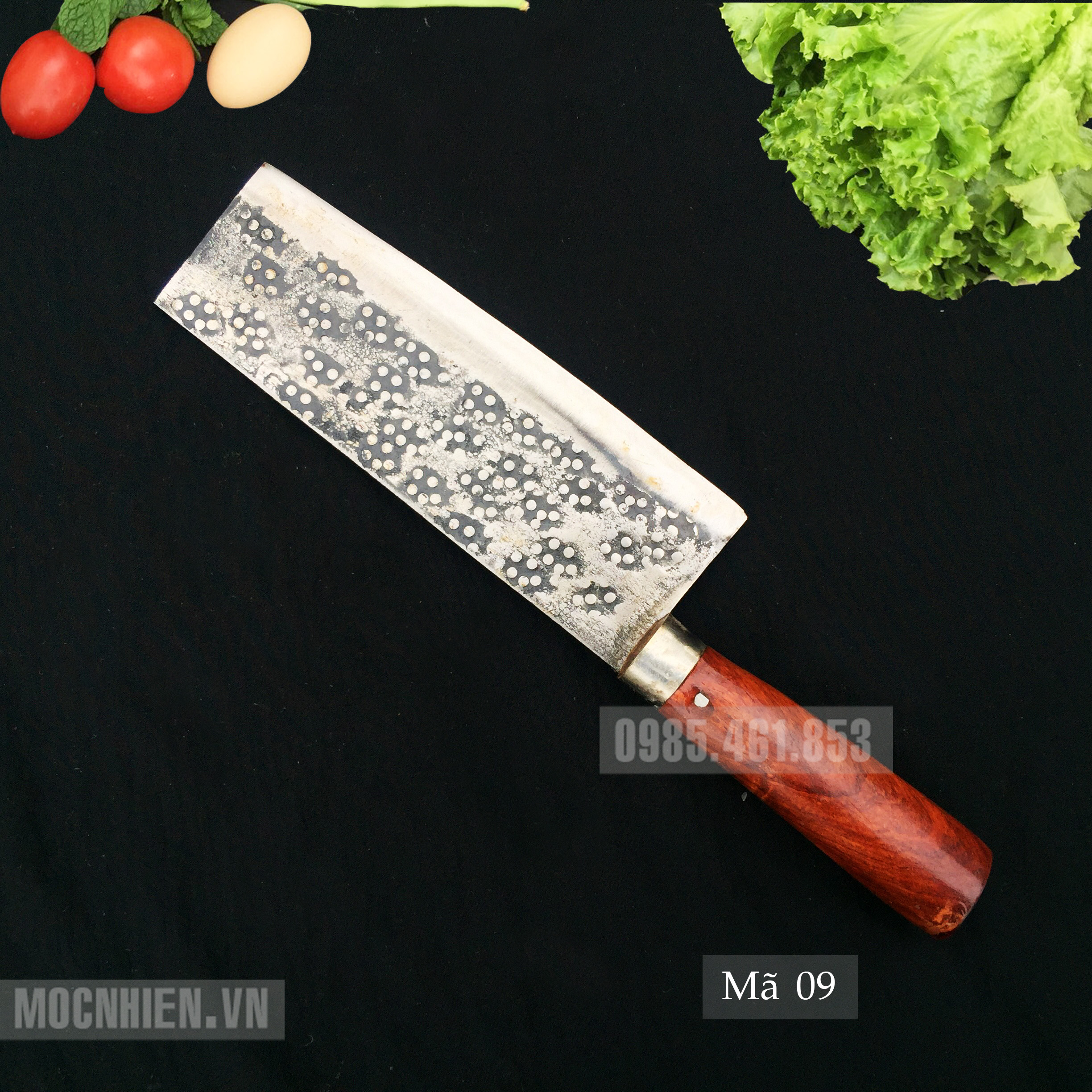 Dao Thái Bản Rộng Chống Dính Rèn Thủ Công Từ Nhíp Xe Oto Dao Mộc Nhiên - Mã DT01