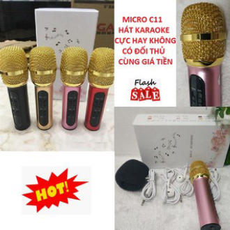 Micro Karaoke Livestream Thu Âm C11 Cao Cấp + Tặng Tai Nghe