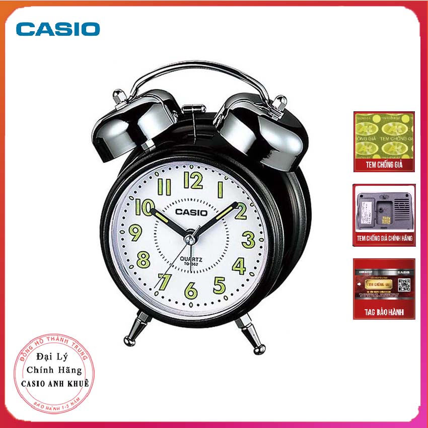 Đồng hồ để bàn Casio TQ-362-1BDF có đèn chuông báo thức ( Kích thước 13.6×10.6×6 cm )
