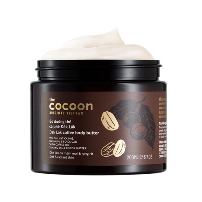 Bơ dưỡng thể body cà phê Đăk Lăk Cocoon 200ml dưỡng ẩm làm trắng da chống