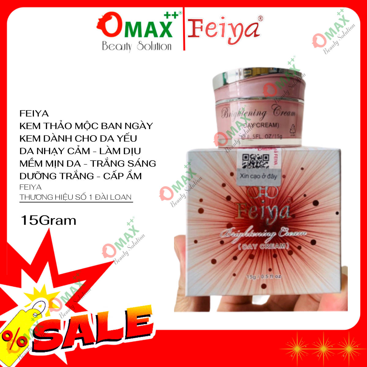KEM FEIYA THẢO MỘC USA - Feiya Brightening cream - 15g (GIẢM THÂM NÁM - LÀM MÁT - SE KHÍT LỖ CHÂN LÔNG)