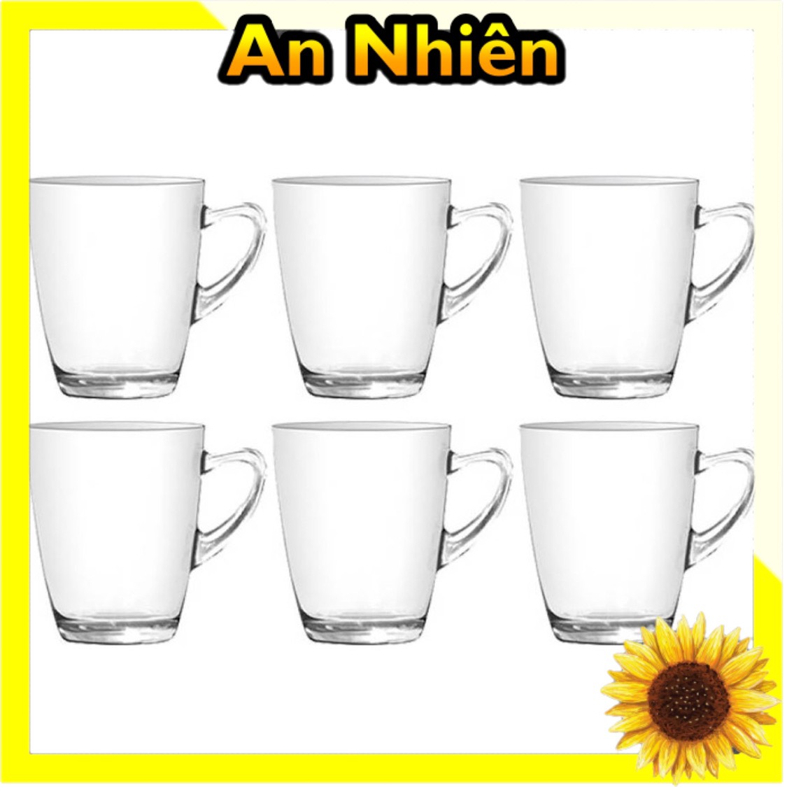Bộ 6 Ly Quai Thủy Tinh UG 343 Thái Lan 340ml - Hàng chất lượng cao