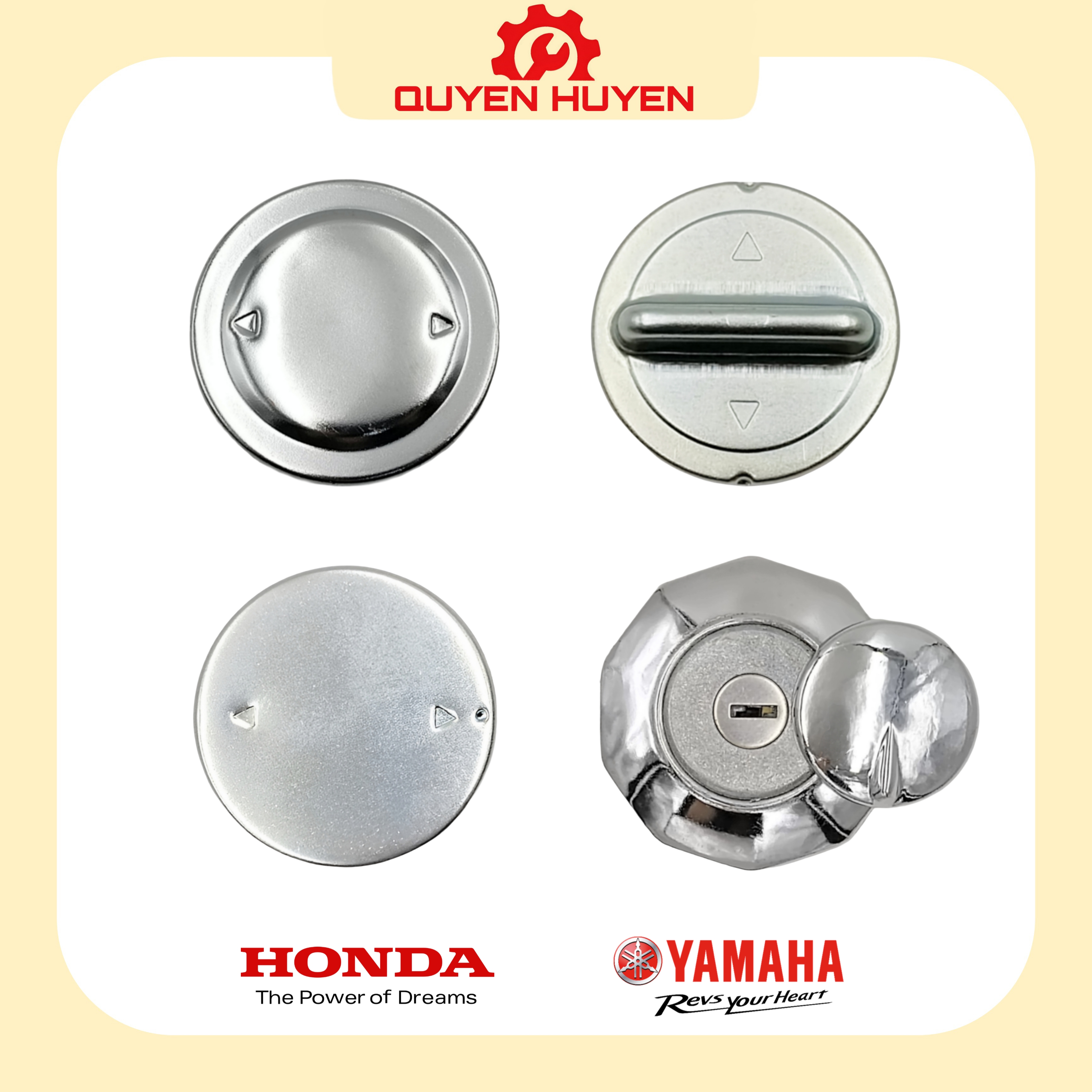 Nắp bình xăng Xe máy - Xe số, Xe ga - Nắp nhiên liệu dành cho Honda, Yamaha, Suzuki - Dream, Wave, Future, Jupiter, Sirius, Lead, Airblade, Vision, Novo, Sh mode, Grande, Win, CD 125, Wolf, CG 125, Carry