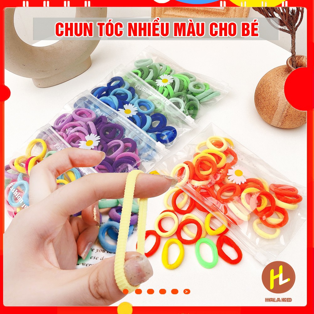 Combo 10 chiếc Chun tóc tròn co dãn nhiều màu dễ thương cho bé HOA CÚC- Hala Kid
