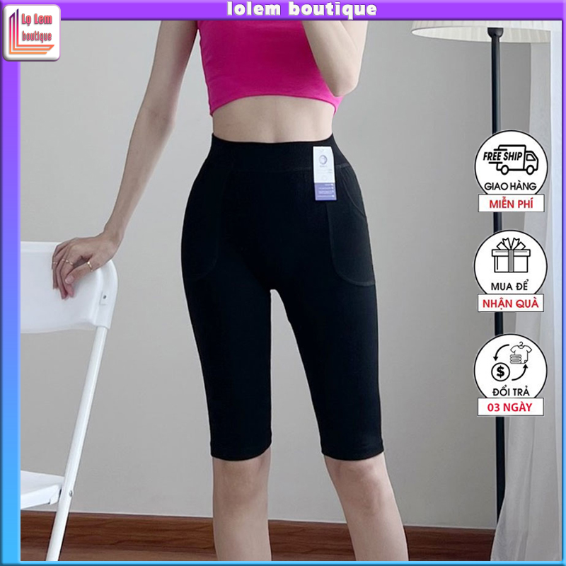 Quần legging lửng nữ lưng cao nâng mông dày dặn siêu co giãn 4 chiều - Lolem Boutique