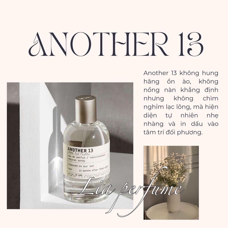 Nước hoa nam nữ unisex le labo another 13 edp 100ml - vita.perfume