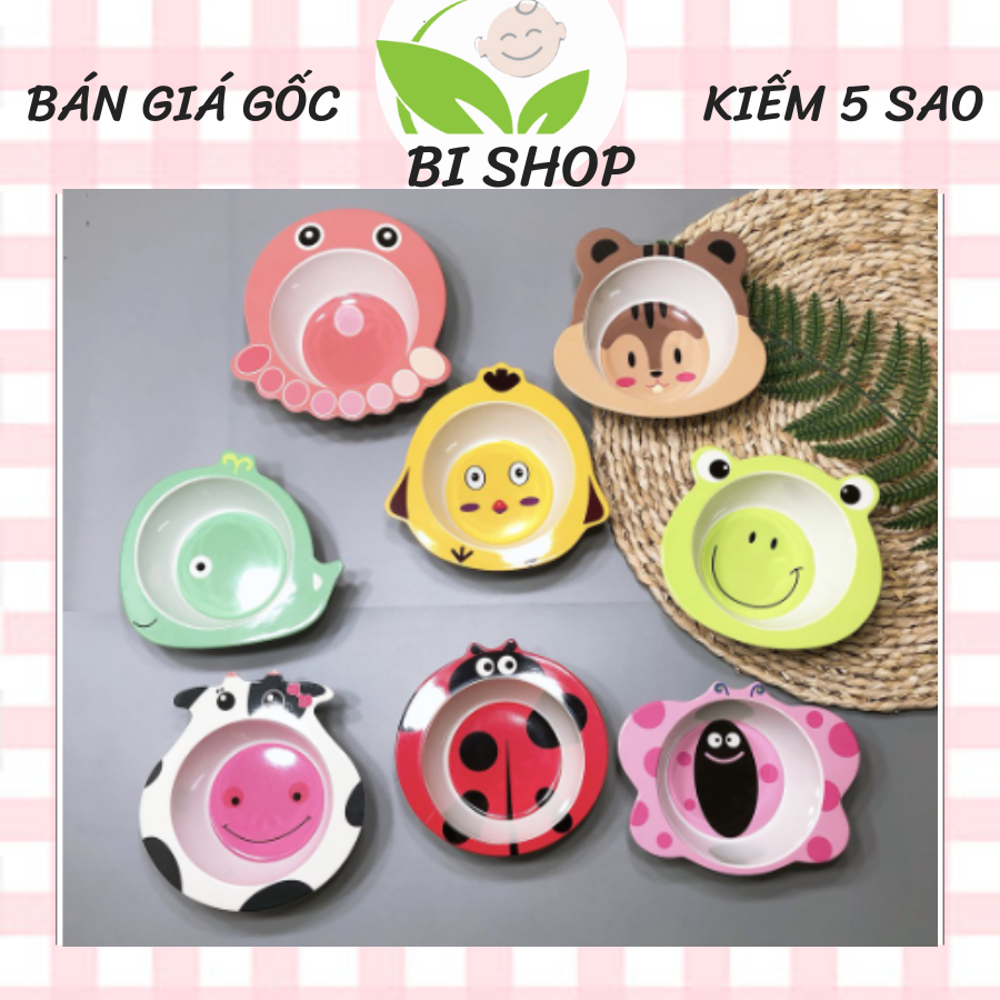 Bát ăn dặm sợi tre hình thú ngộ nghĩnh, chén cho bé ăn dặm - BISHOPXM