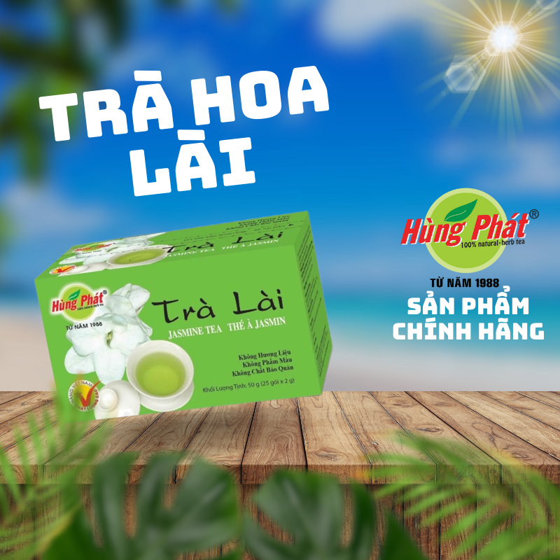 Trà lài túi lọc thượng hạng hộp 25 gói - hùng phát thương hiệu 35 năm