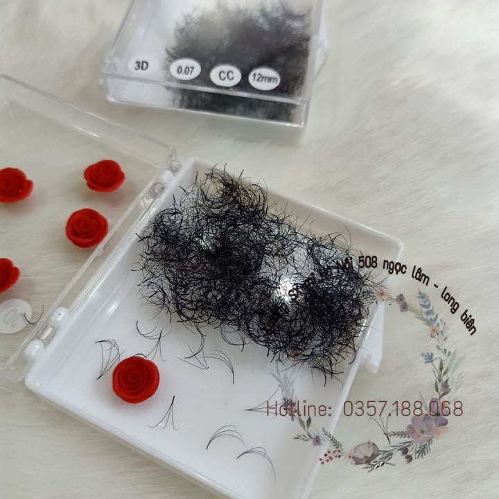 SIÊU RẺ, SIÊU ĐẸP - Mi fan 3d 0.10 (hộp 1050 fan) chất mi đen, mềm, siêu bắt keo, chân keo nhỏ