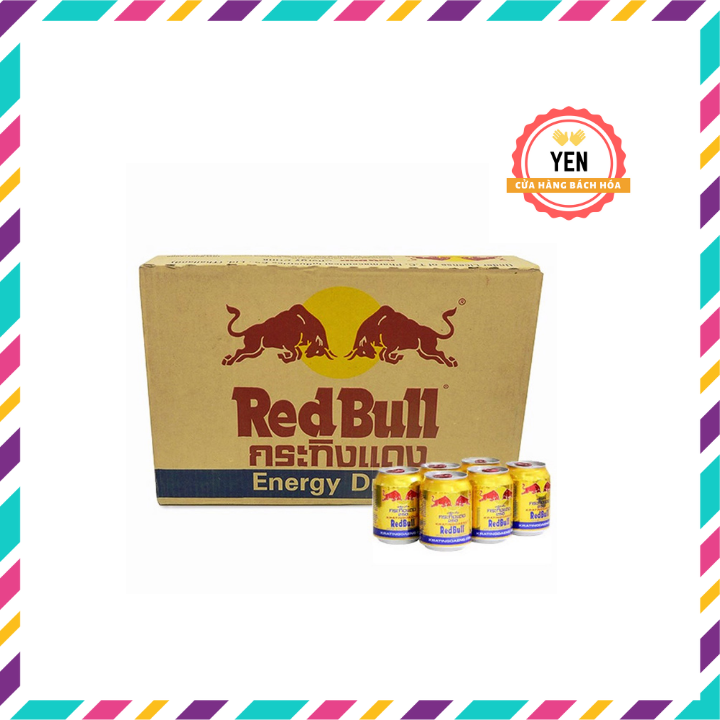 Thùng nước tăng lực bò cụng Redbull chính hiệu nhập khẩu từ Thái Lan loại 250ml x 24lon