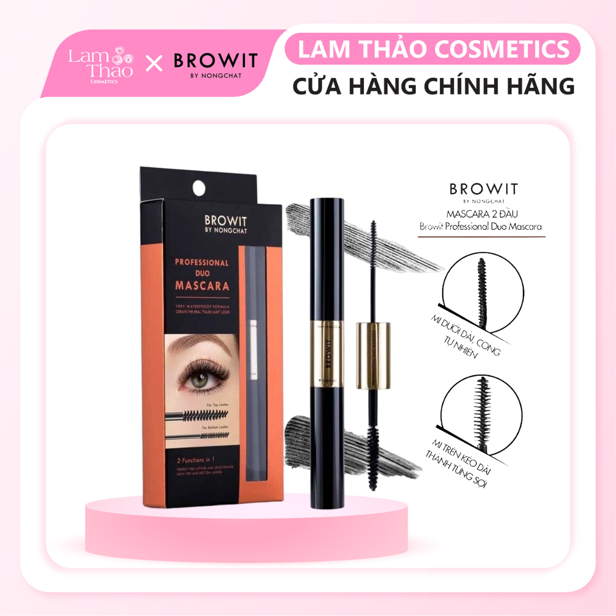 Mascara 2 Đầu Làm Dài, Cong Mi Browit By Nong.Chat Professional Duo Mascara