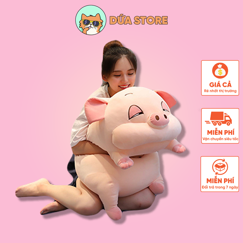 Gấu bông heo lười mắt híp 1m1 phê cần béo ú, lùn, tham ăn, siêu hãm dứa store
