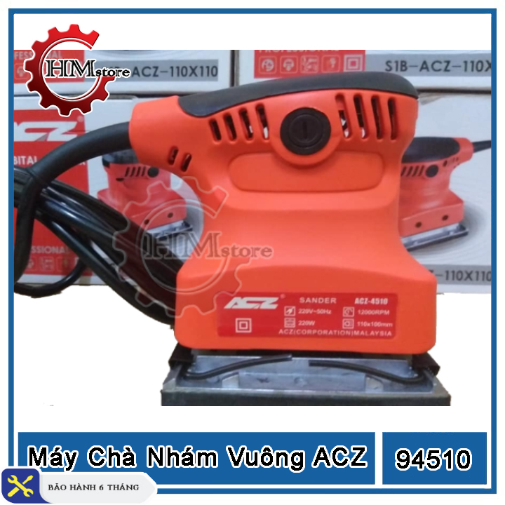Máy chà nhám gỗ acz 4510, công suất 220w - máy chà nhám rung vuông, máy chà nhám rung - vòng tua 12.000 vòng/phút - bảo hành 6 tháng - hải my store