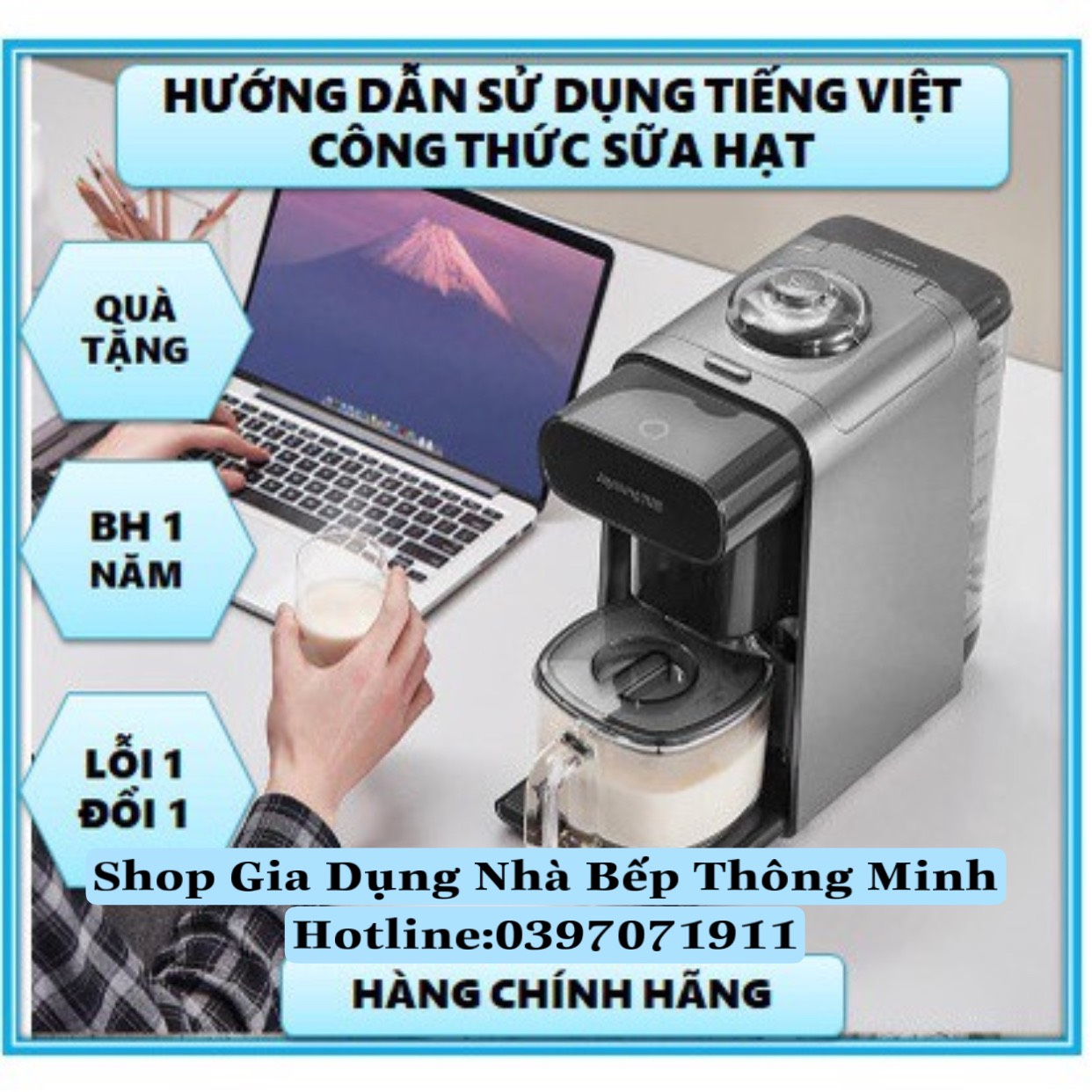 Máy làm sữa hạt cao cấp tự động rửa joyoung k1s pro - joyoung k1spro