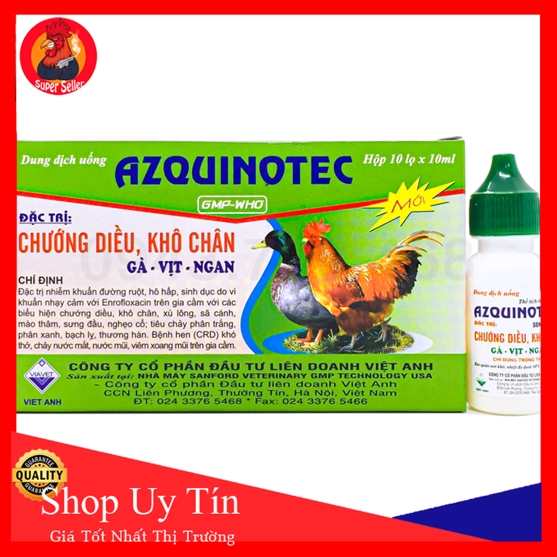 Combo 10 Chai Azquinotec 10ml - Chướng Diều Khô Chân-Gà-Vịt-Ngan