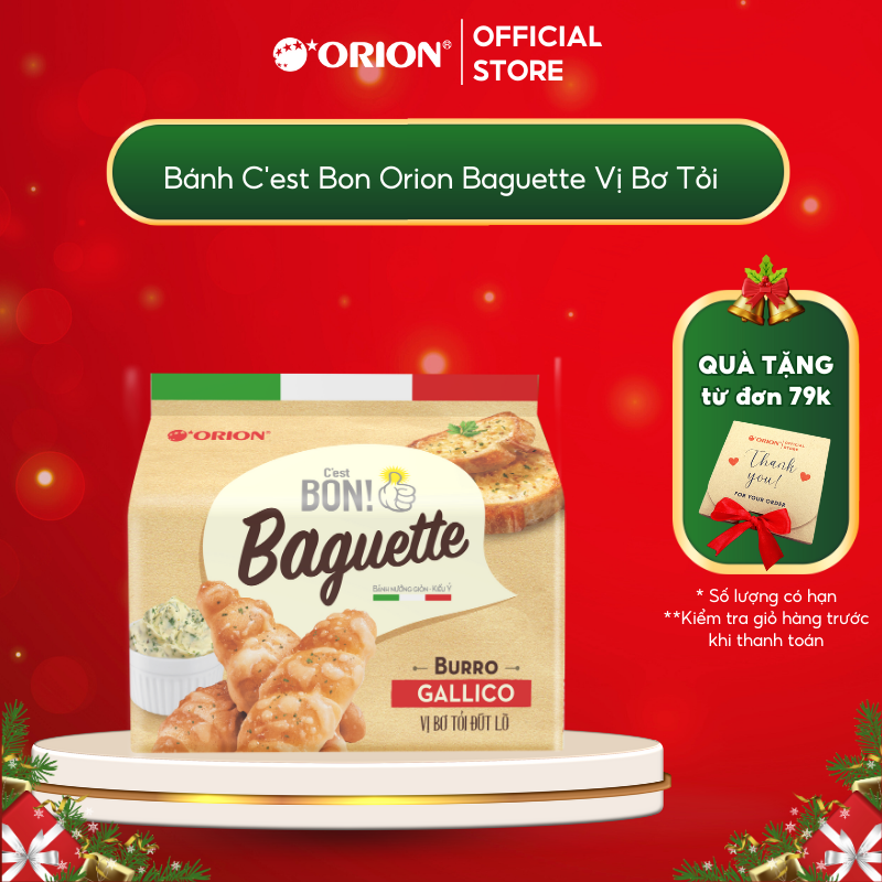 Bánh Nướng Giòn C est Bon Orion Baguette Vị Bơ Tỏi Đút Lò Túi 5 gói