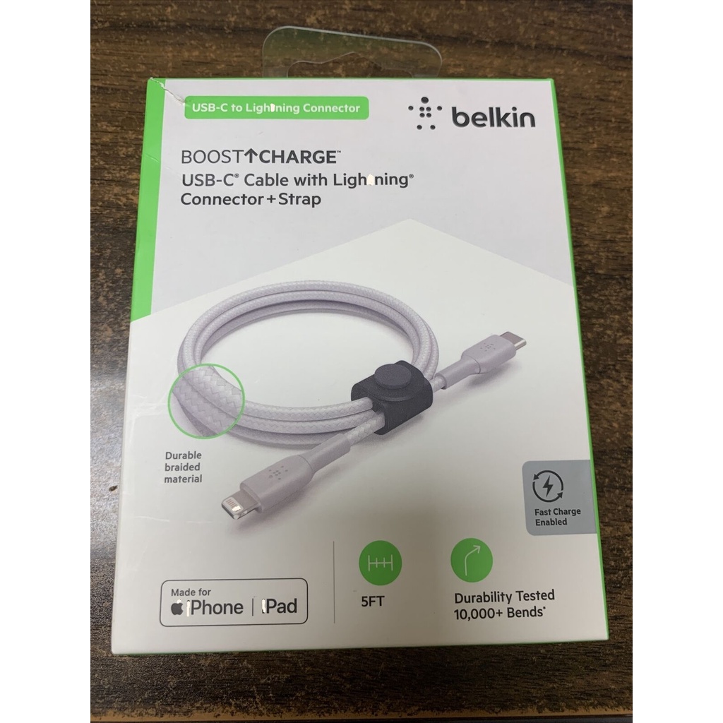 Original Belkin cáp USB-C to Lightning bện dù chống đứt 1.5m