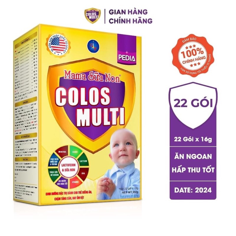 Sữa non colos multi pedia hộp 325g 22 gói