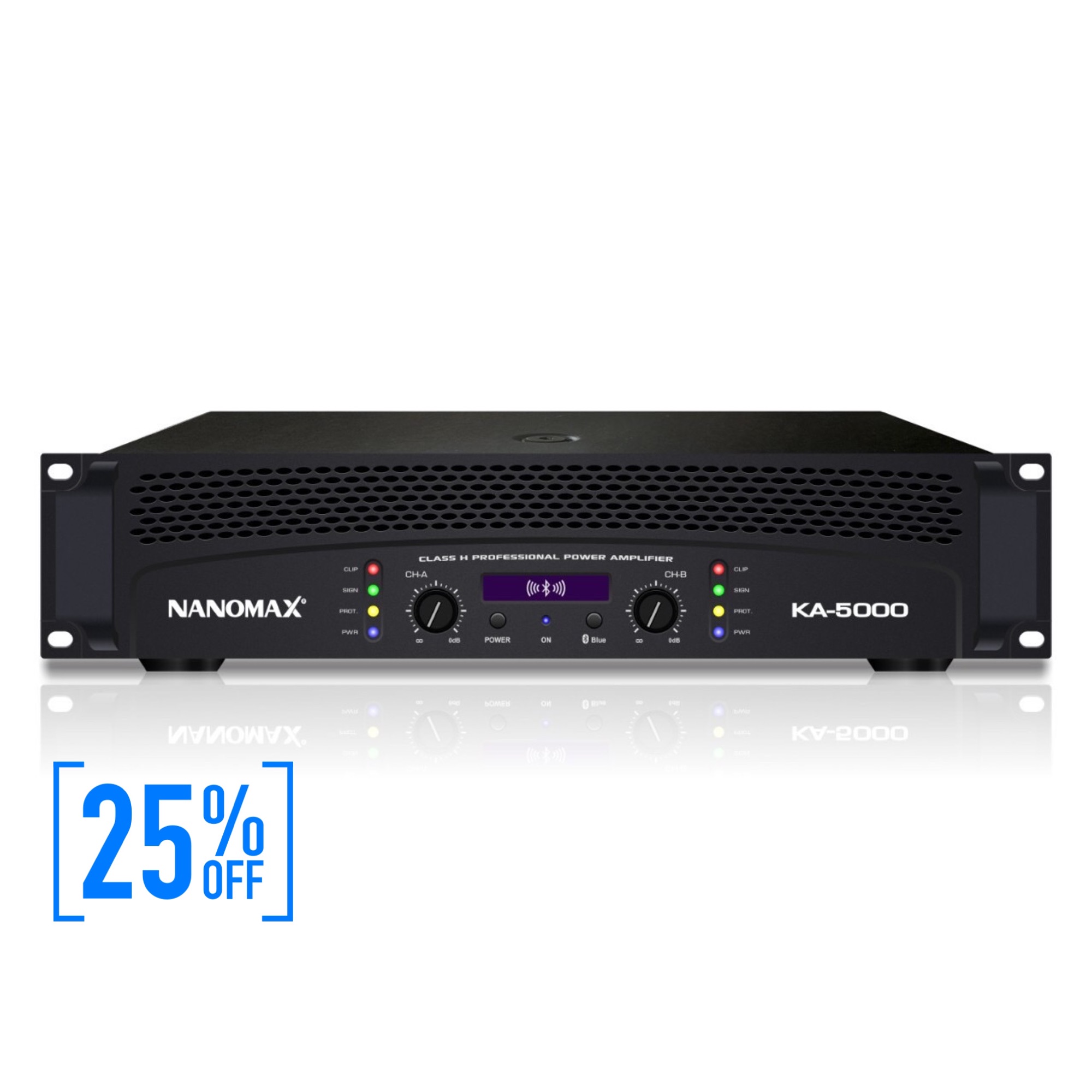 [Trả góp 0%]Main đẩy công suất Nanomax KA 5000 24 sò - Nguồn xuyến đồng tích hợp bluetooth mặt phay nhôm