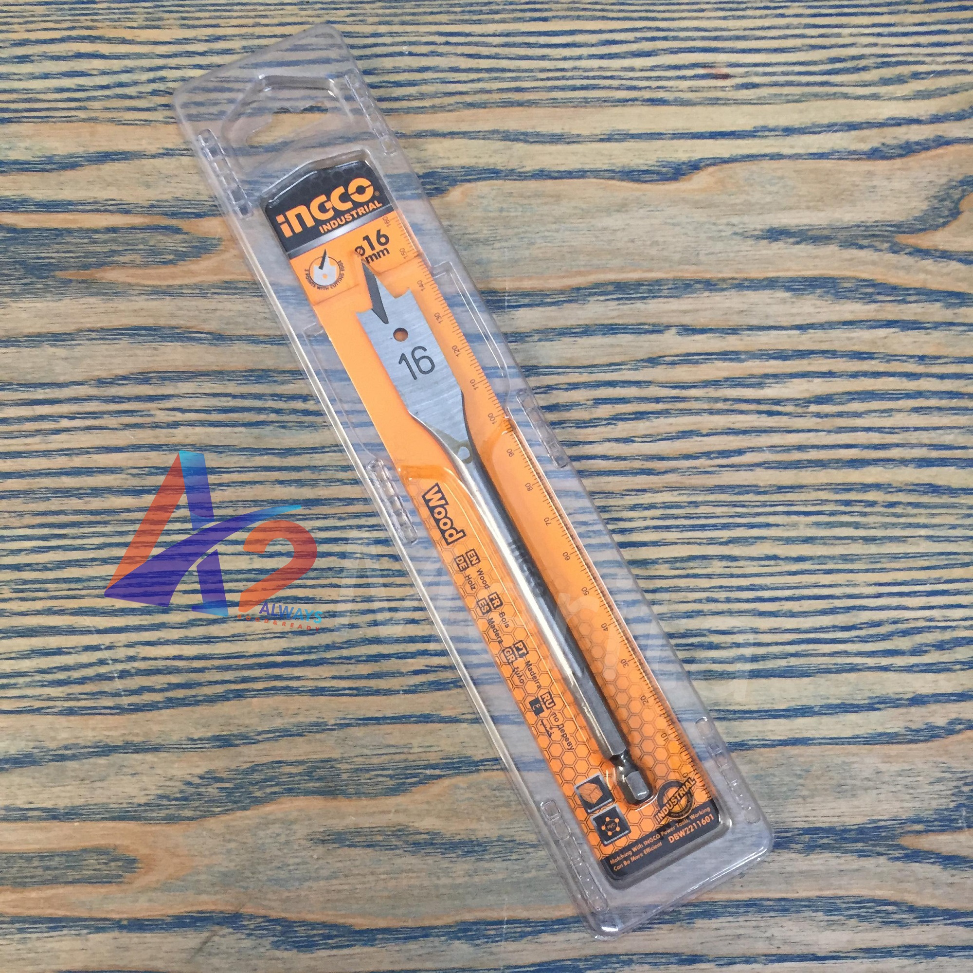Mũi khoan gỗ đầu dẹp 16mm ingco dbw2211601