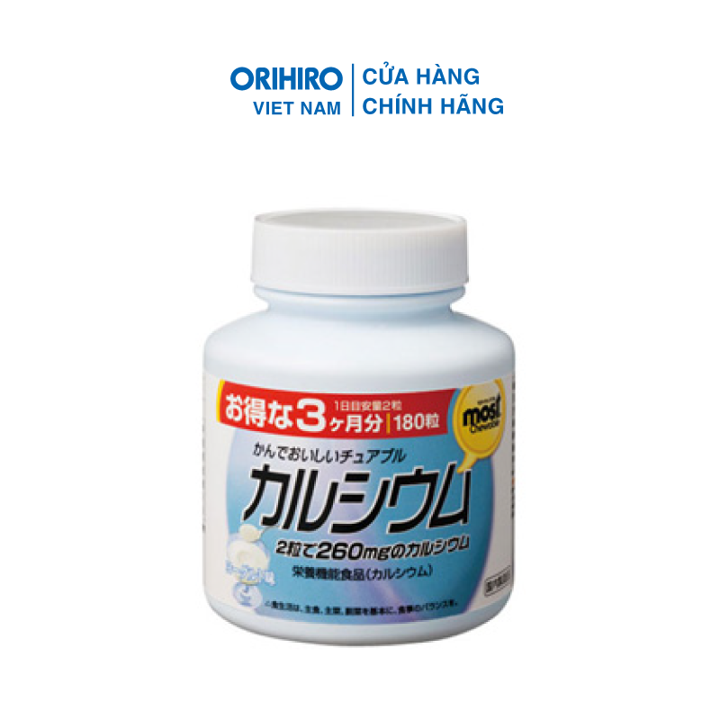 Viên Nhai Orihiro Vị Sữa Chua 180 Viên Bổ Sung Canxi Giúp Xương Chắc Khoẻ