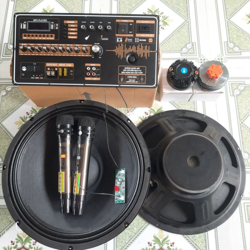 Combo ráp loa kéo 4 tấc đôi coil 65 bao hay bao bạo lực reverb dsp chống hú cao