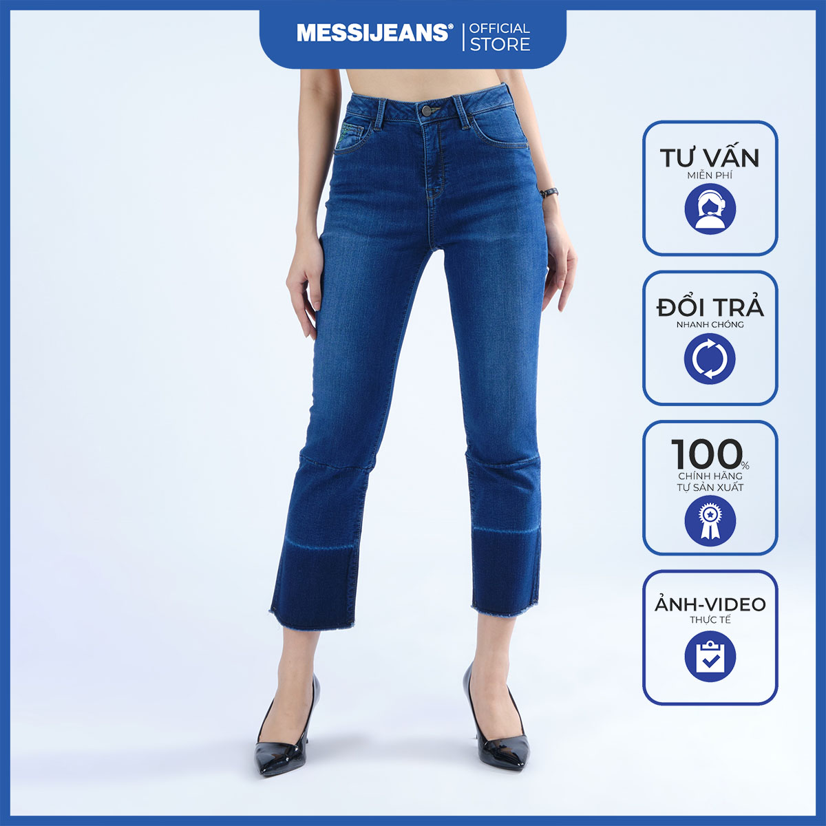 Quần jean nữ dài ống suông mesijeans wje0066