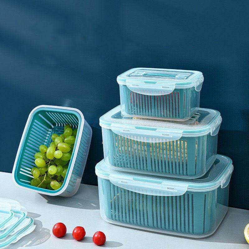 Bộ 5 thau rổ có nắp đậy đựng thực phẩm decor trang trí bếp