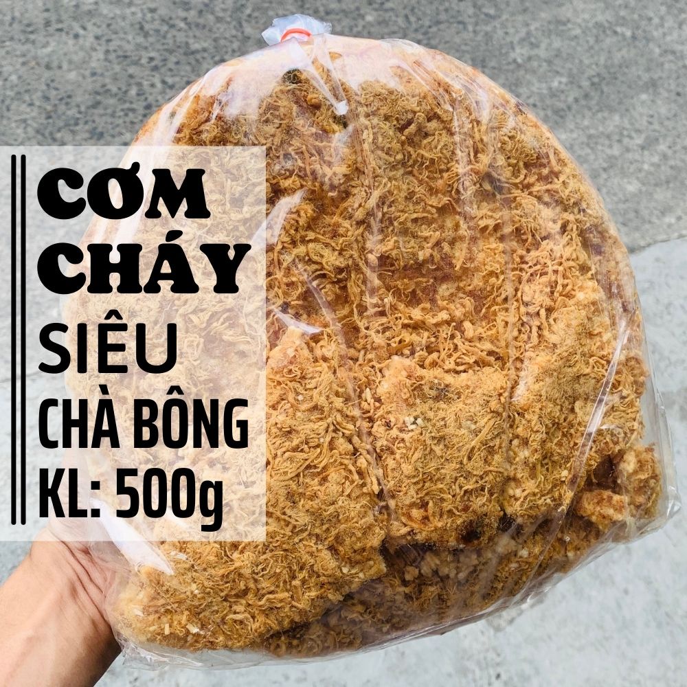 Cơm cháy chà bông 500g cơm cháy đáy nồi loại 1 siêu chà bông sài gòn