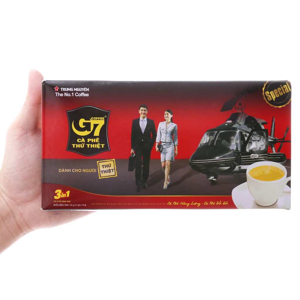Cà phê g7 hòa tan đen trung nguyên - hộp 21 gói