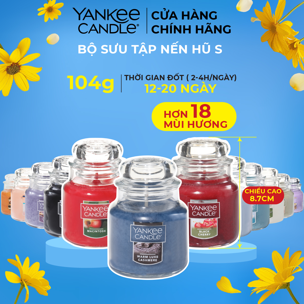 Nến thơm hũ Chính hãng Yankee Candle size S (104g)