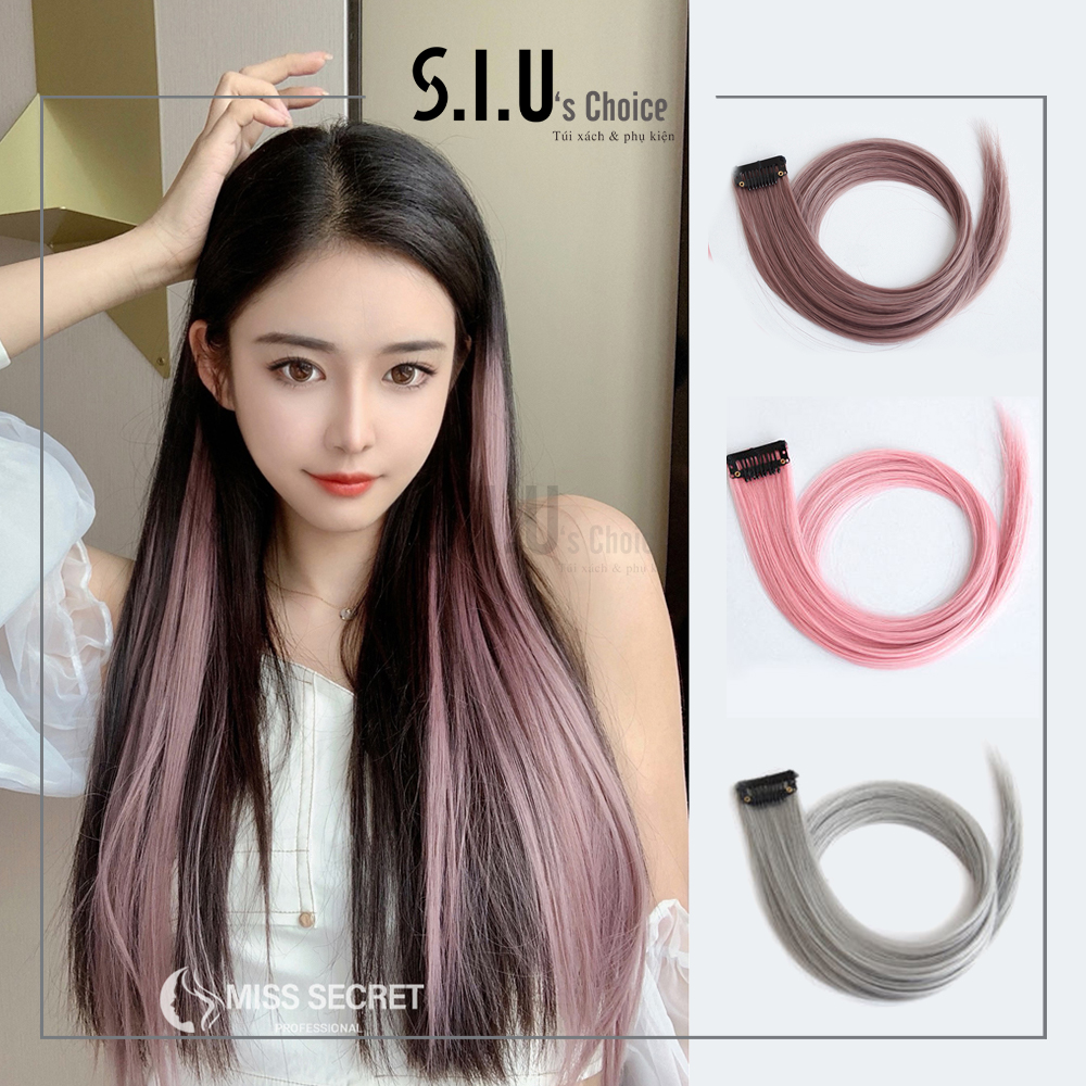 LOẠI BẢN TO Tóc giả kẹp nhiều màu highlight BẢN TO cá tính phong cách Hàn Quốc 55cm Siuschoice- SIUST2