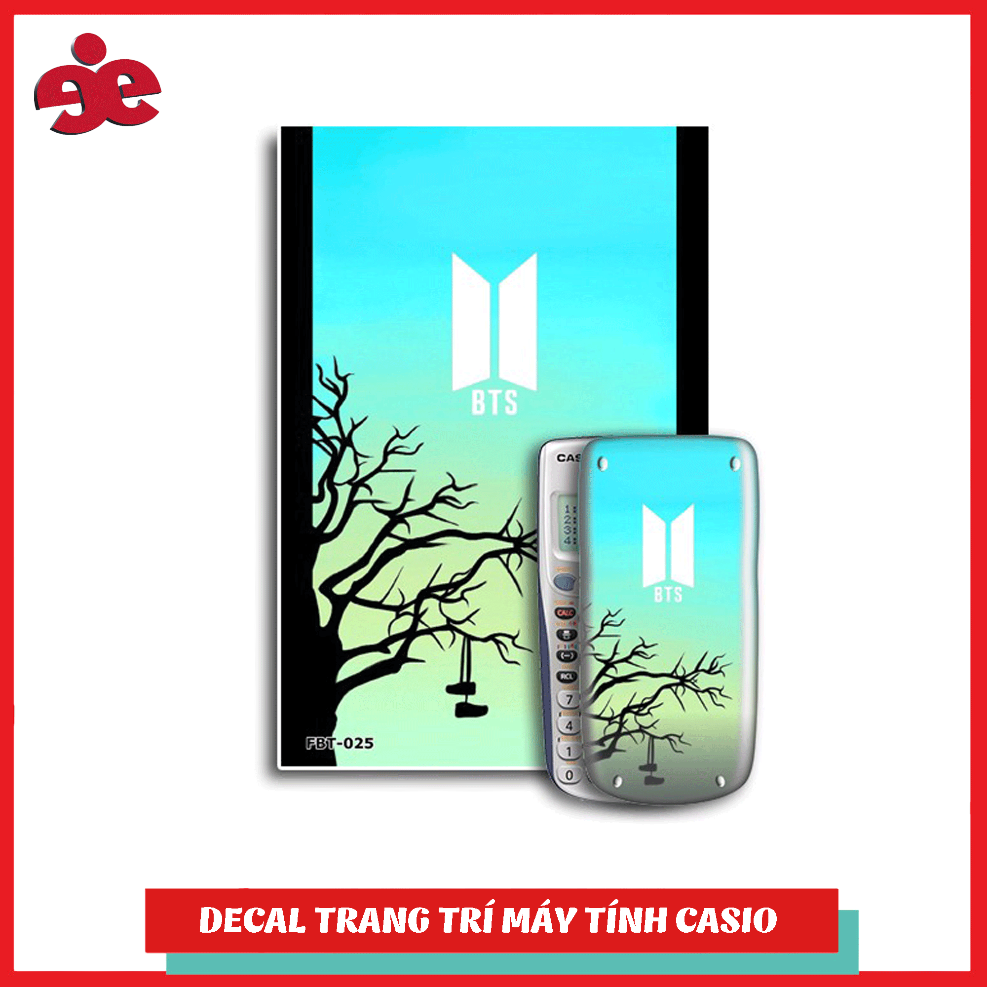 Bộ 2 decal trang trí máy tính cầm tay Fan BTS 025