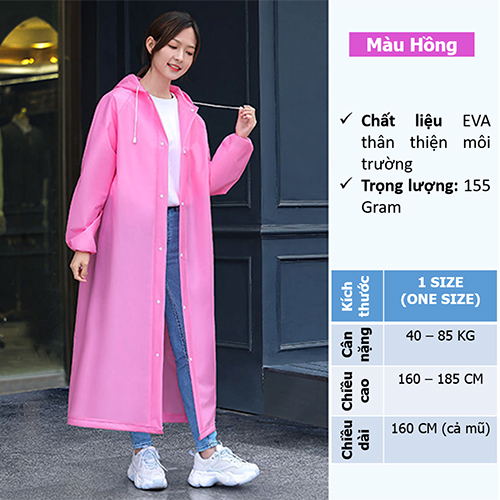 Áo mưa thời trang hàn quốc, áo mưa chạy bộ, chất liệu măng tô, chiều cao từ 1m6 - 1m8