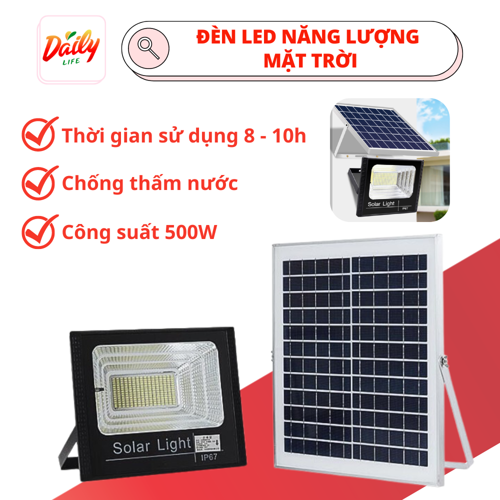 Đèn pha năng lượng mặt trời, chống nước ngoài trời siêu sáng, đèn led năng lượng mặt trời siêu sáng