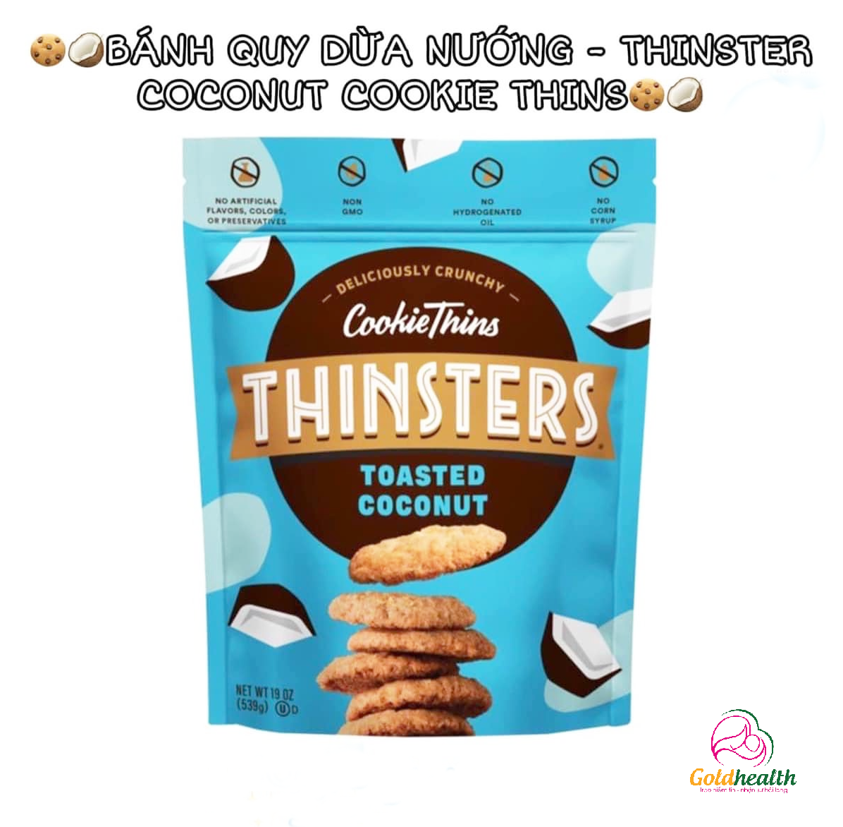 Bánh Quy Dừa Nướng Thinsters Toasted Coconut 539g