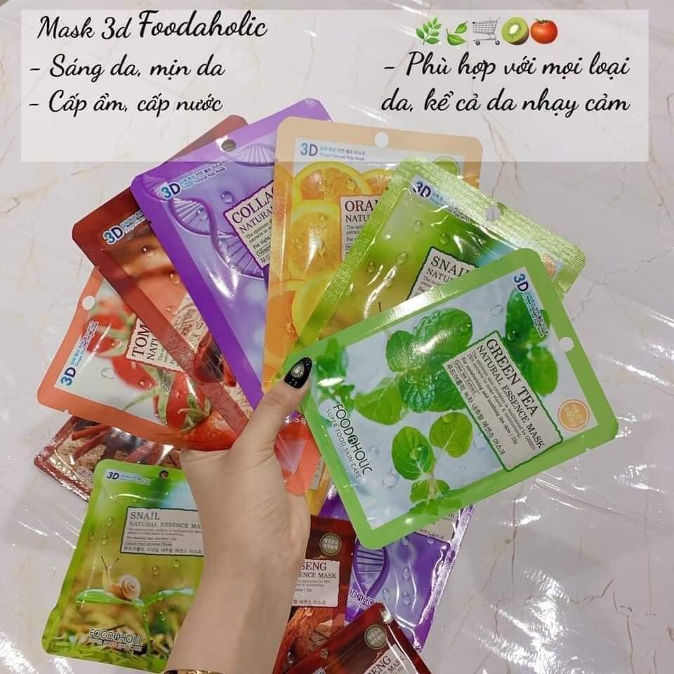 💥💥💥💥 mặt nạ giấy dưỡng da 3d foodaholic natural essence mask