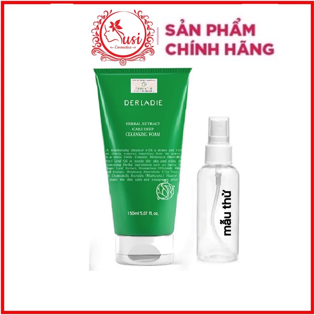 Sữa Rửa Mặt Tràm Trà Derladie Herbal Extract Care Deep Cleansing Foam 150ml