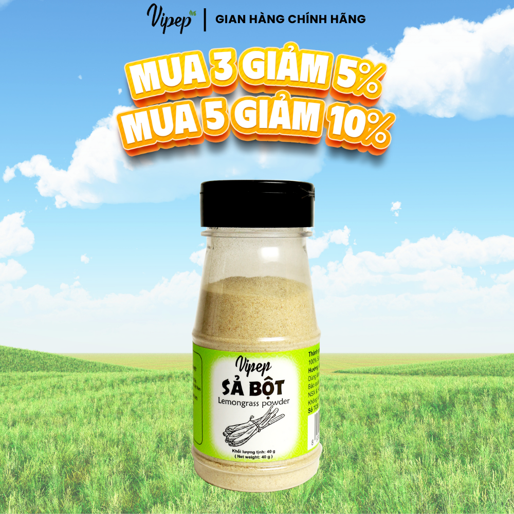 Sả bột tự nhiên vipep hũ nhựa 40g