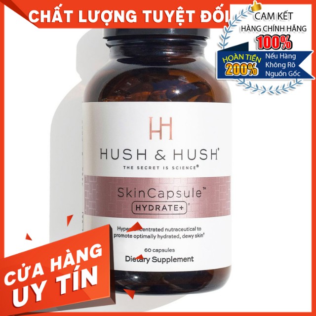 HÀNG NHẬP KHẨU - Viên Uống Giữ Ẩm, Cấp Ẩm, Ngăn Khô Da, Mất Nước Image Skincare Hush & Hush SkinCapsule Hydrate+ 60 viên - DuocmyphamDrAn
