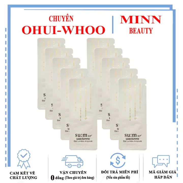 [Hỗ Trợ 15k Ship] Combo 10 Gói Tinh chất dưỡng trắng da chuyên sâu Su:m37 Losec Summa Elixir Lumiere Ampoule