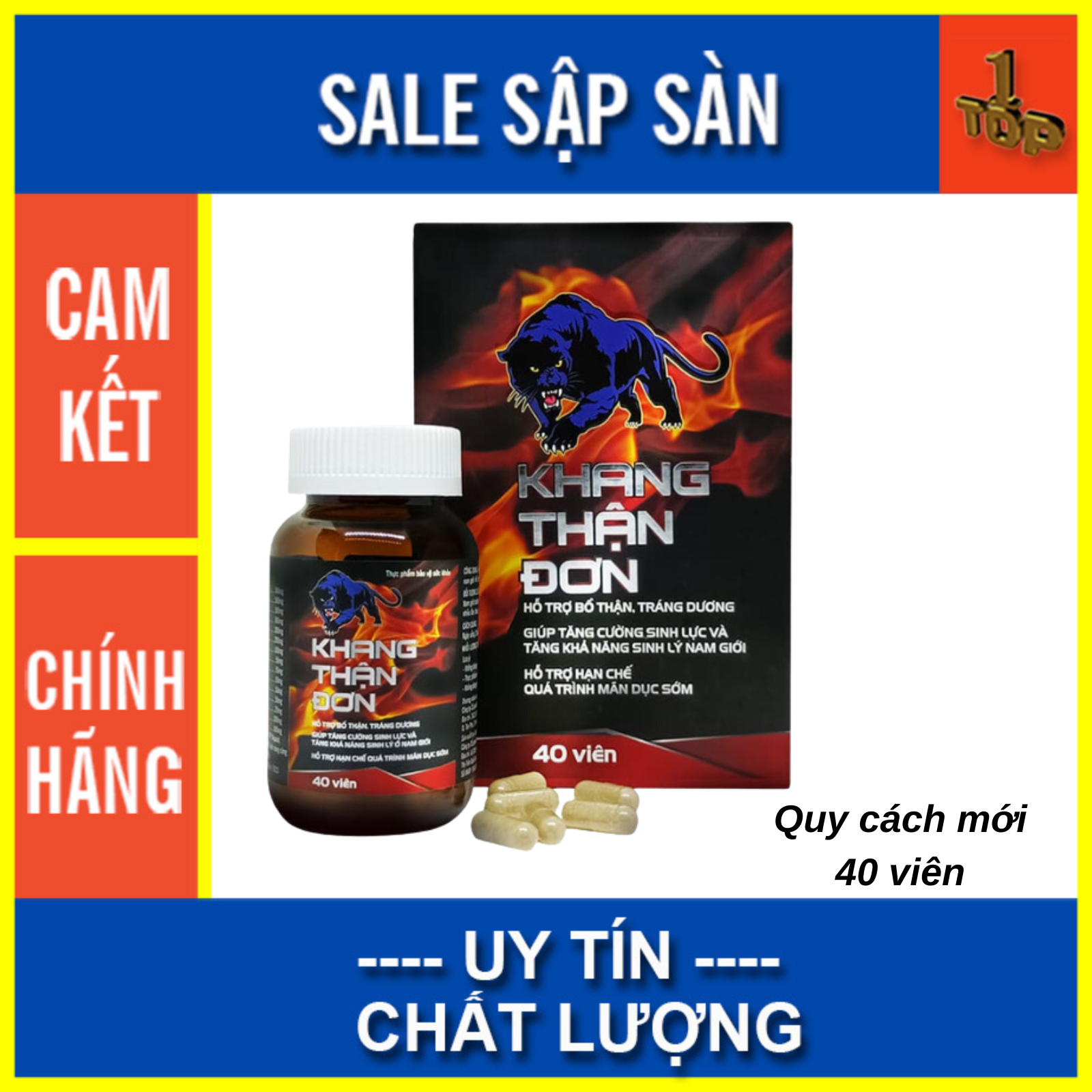 Viên uống khang thận đơn - bổ thận tráng dương, tăng cường sinh lý nam - hộp 30 / 40 viên - top1pharmacy