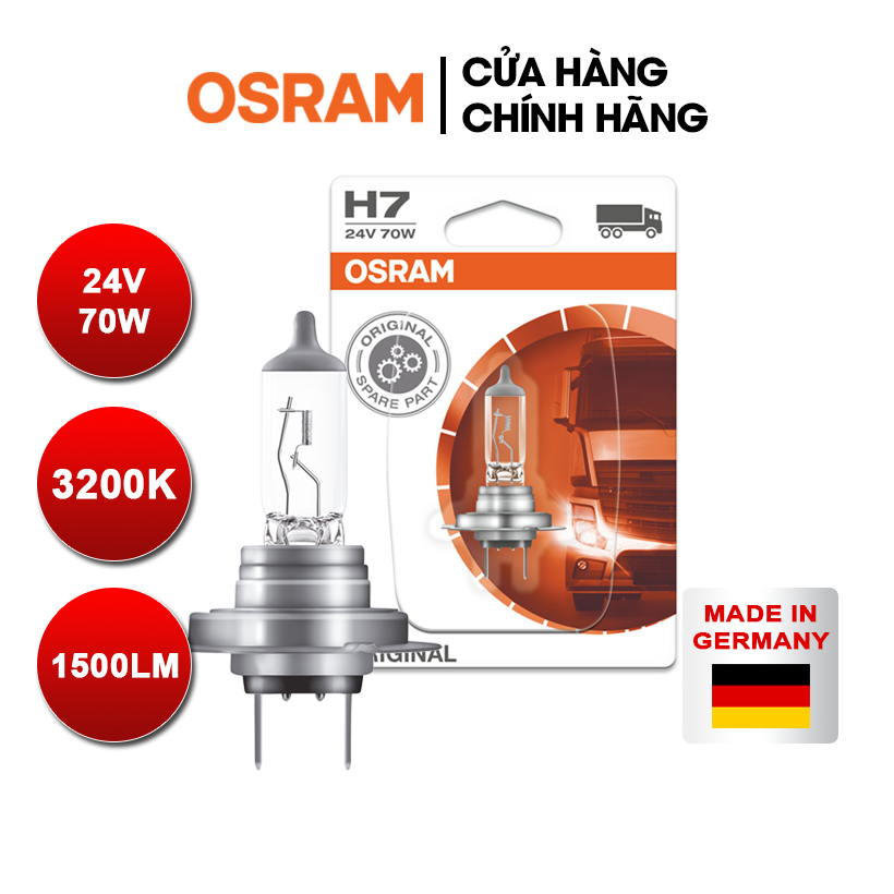 Bóng đèn halogen osram original h7 24v 70w - nhập khẩu chính hãng