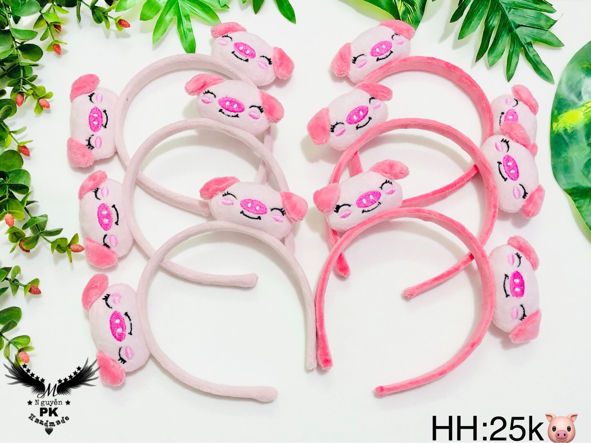 Băng đô cài tóc heo hồng ngộ nghĩnh