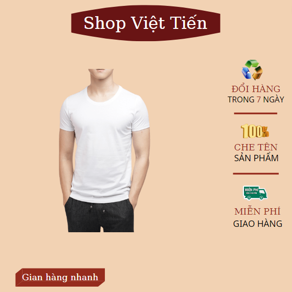 Áo lót nam cổ tròn chất liệu 100% cotton mềm mại thoáng khí thấm hút mồ hôi, không gây hằn lên da,không gây sự khó chịu khi mặc,rất thích hợp làm áo lót trong áo sơ mi,sử dụng khi tập thể thao,ở nhà,áo ngủ VT-42 VIỆT TIẾN