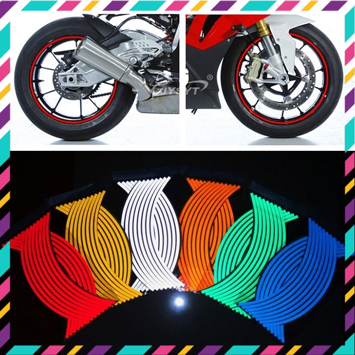 Tem dán vành phong cách cực độc-Decal xe máy loại này không phản quang
