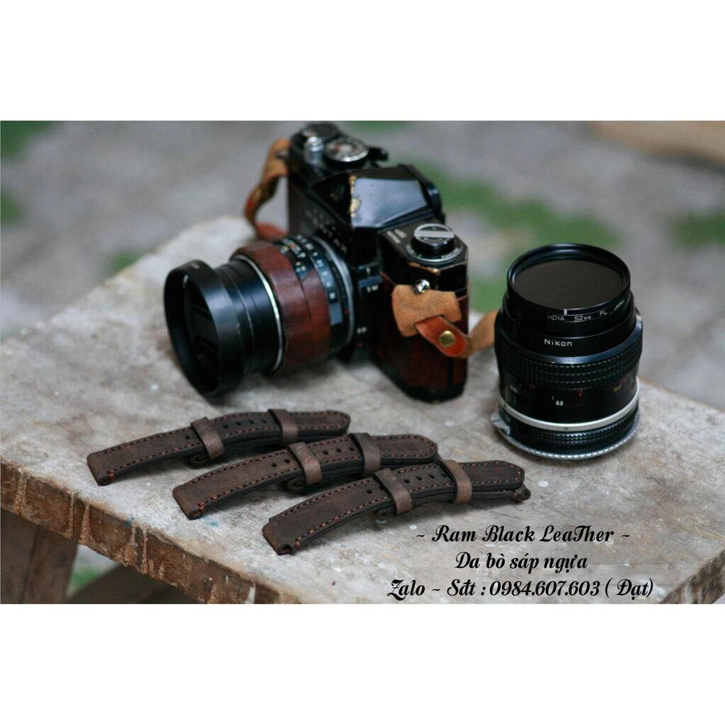 Dây đồng hồ da bò sáp ngựa điên