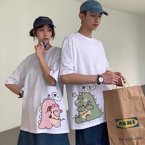 [HAN HAN SHOP 347] Combo 2 Cái Áo Thun Phông Cặp Đôi Nam Nữ Tình Yêu Ngắn Tay Mùa Hè Đi Chơi Vải Cotton Mát In Bé Thỏ Tim