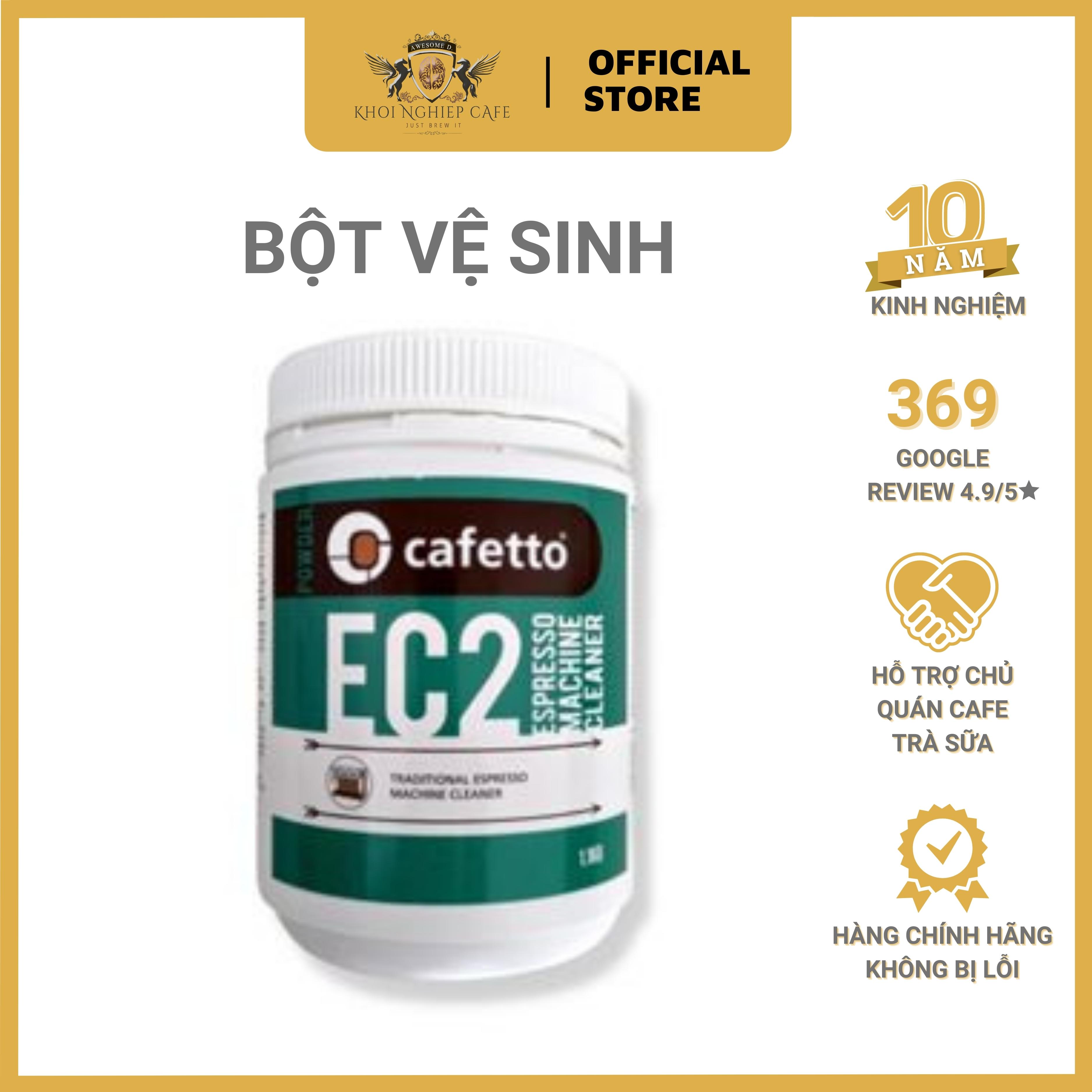 Cafetto - Cleaning powder – Bột vệ sinh máy pha cafe espresso - Làm sạch vòi cafe, giỏ lọc - Khối lượng 900g