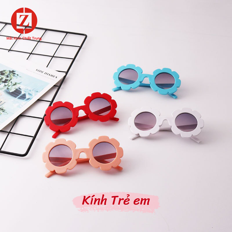 Kính mắt thời trang hình bông hoa cute cho bé từ 2 đến 9 tuổi, đi nắng chống bui chống tia UV400- mã T1380